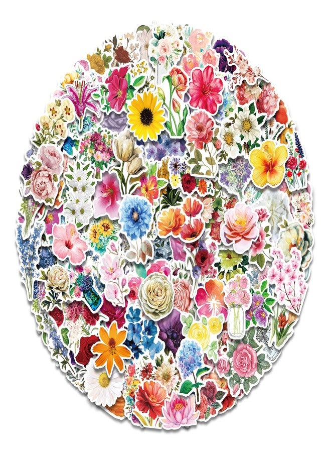 AOWDIAO 150 Pcs Flower Stickers Waterproof Floral Vinyl Stickers Decals for Water Bottles Laptop Scrapbooking Journaling - Image 1